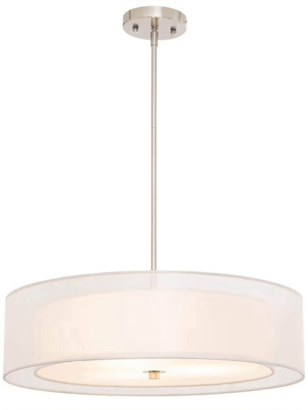 3-Light Drum Chandeliers 20" Pendant Light Fixture Brushed Nickel